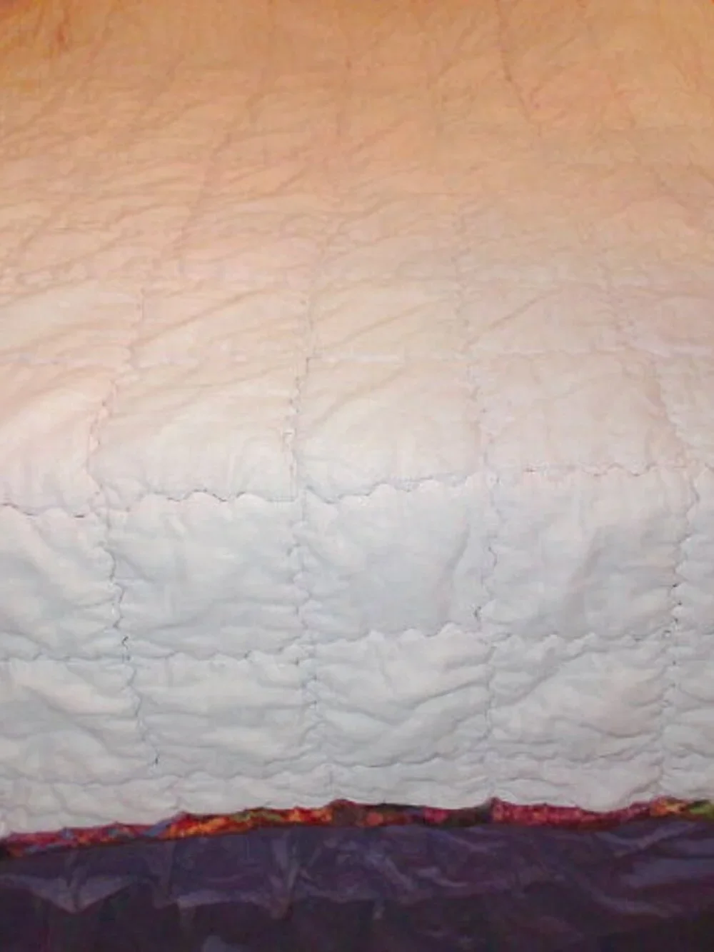Vtg 70s Velvet Patchwork Quilt King / Cal. King Handmade Groovy Psychedelic Boho